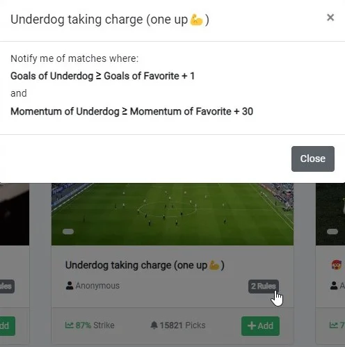 rules of sample strategy on the strategy galery page